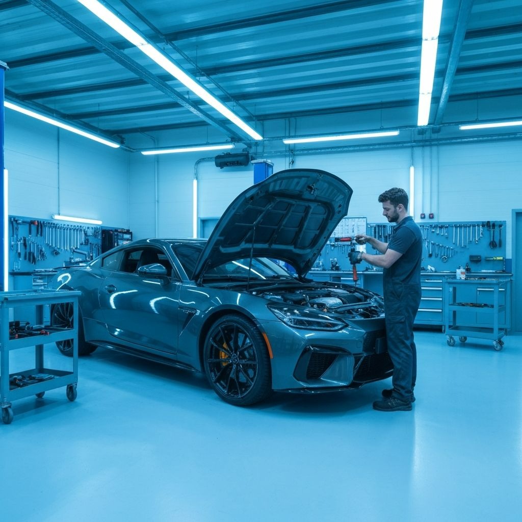 فني معتمد يفحص نظام تكييف السيارة